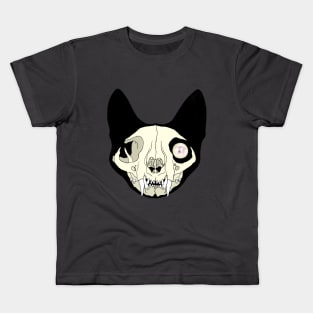 Cat Skull With Pearl Kids T-Shirt